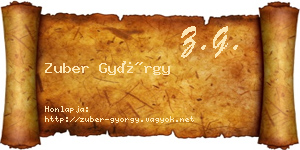 Zuber György névjegykártya
